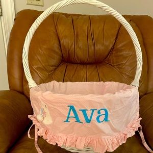 Pottery Barn Kids Large Easter Basket with liner “Ava”